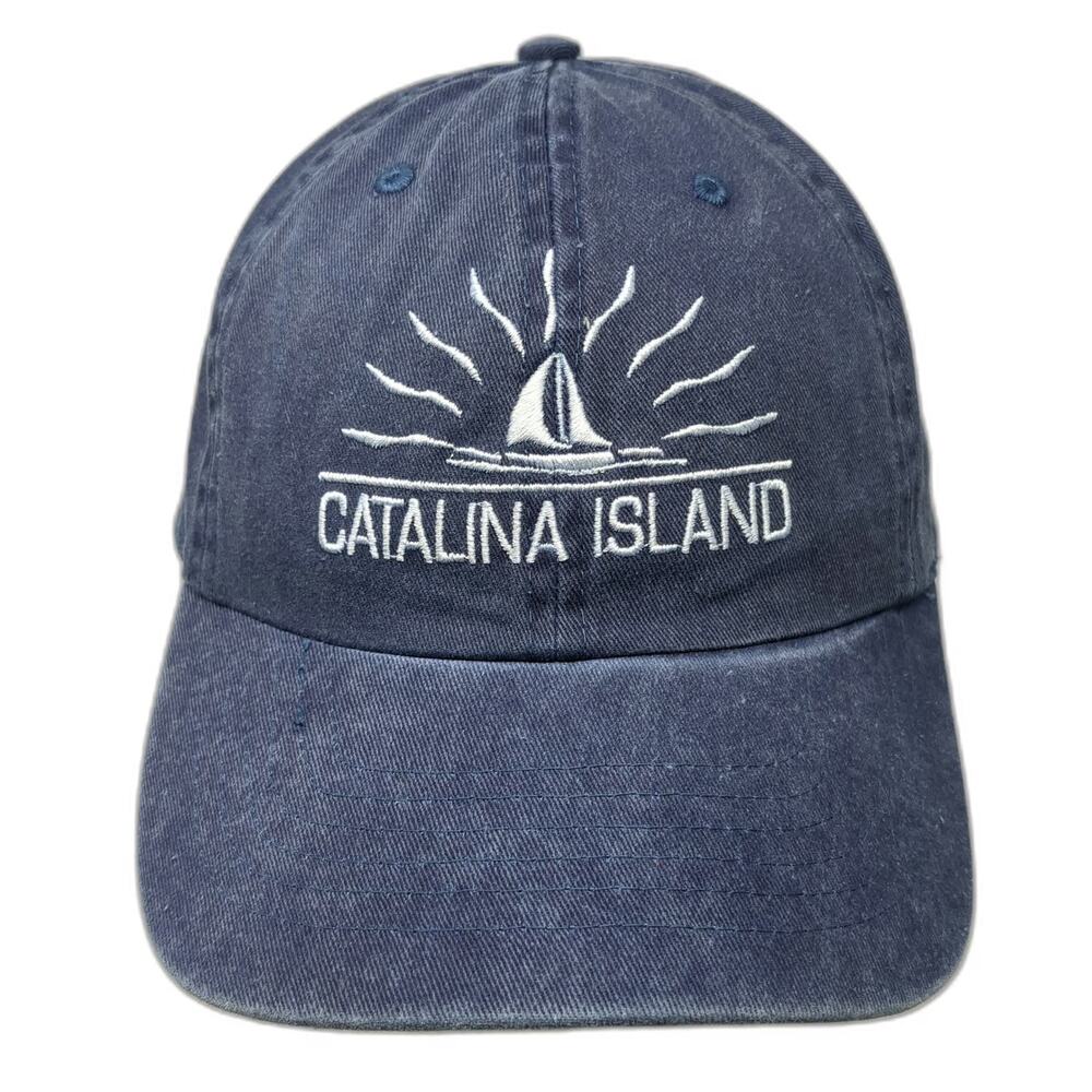 Newhattan Baseball Cap Blue One Size Slideback Sailboat Catalina Island Hat